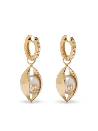 Boucles d'oreilles en jaune 18ct ornées de perles Akoya - ZEEMOU ZENG - Modalova