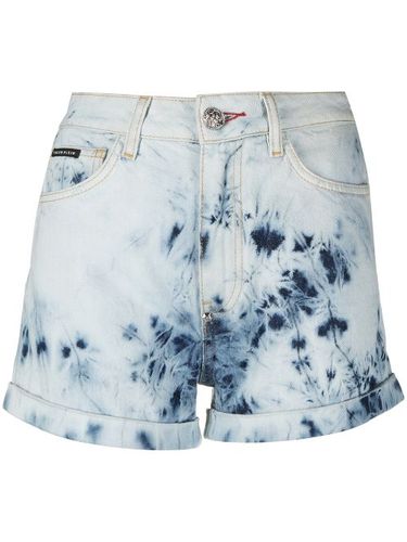 Short en jean à effet délavé - Philipp Plein - Modalova