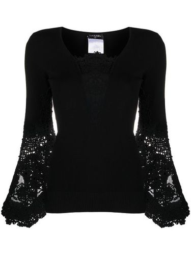 Pull à détails en crochet - CHANEL Pre-Owned - Modalova