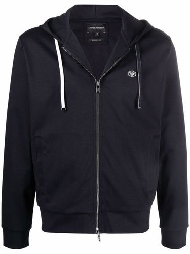 Hoodie zippé à patch logo - Emporio Armani - Modalova