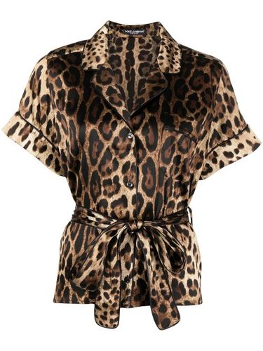 Chemise en soie à imprimé léopard - Dolce & Gabbana - Modalova