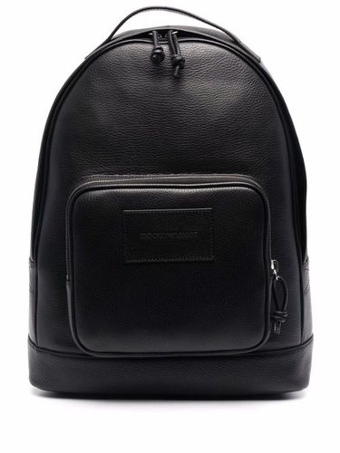 Sac à dos en cuir à fermeture zippée - Emporio Armani - Modalova