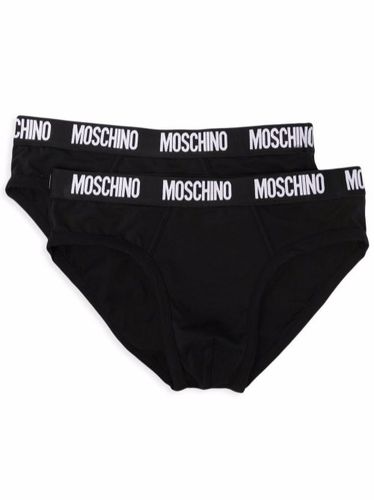 Moschino slip à bande logo - Noir - Moschino - Modalova