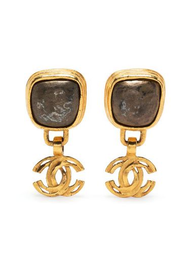 Boucles d'oreilles CC ornées de pierre (1997) - CHANEL Pre-Owned - Modalova