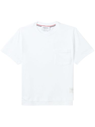 T-shirt en coton à détail tricolore - Thom Browne - Modalova