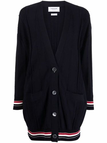 Cardigan oversize à bandes tricolores - Thom Browne - Modalova