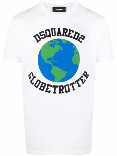 T-shirt Globetrotter à logo imprimé - DSQUARED2 - Modalova