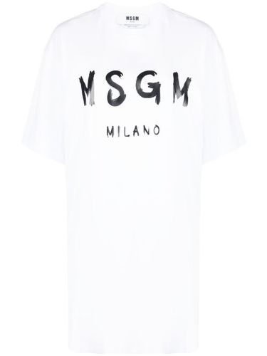 Robe en coton à logo imprimé - MSGM - Modalova