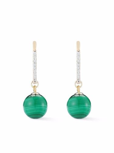 Boucles d'oreilles en 14ct ornées de diamants et de malachite - Mateo - Modalova