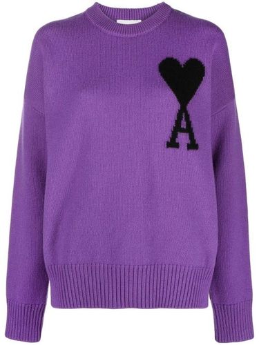 Pull en laine à logo en intarsia - AMI Paris - Modalova