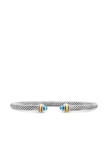 Bracelet cable en or jaune 18ct et sterling à topazes bleues (4 mm) - David Yurman - Modalova