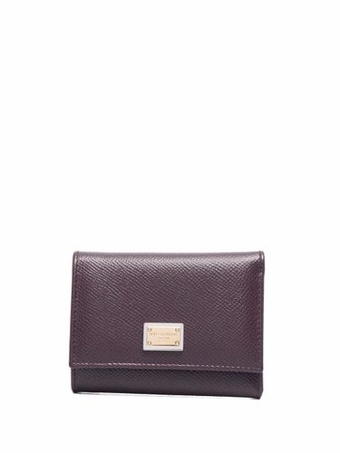 Portefeuille pliant à plaque logo - Dolce & Gabbana - Modalova