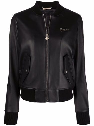 Veste bomber en cuir - Philipp Plein - Modalova