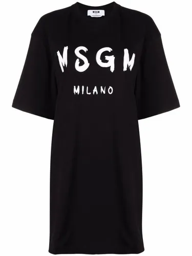 MSGM robe à logo imprimé - Noir - MSGM - Modalova