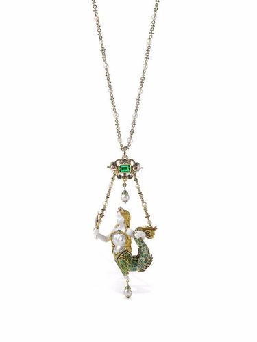 Collier Victorian en 18ct à pendentif orné d'émeraudes - Pragnell Vintage - Modalova