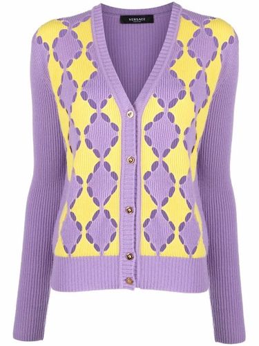 Cardigan bicolore en cachemire - Versace - Modalova