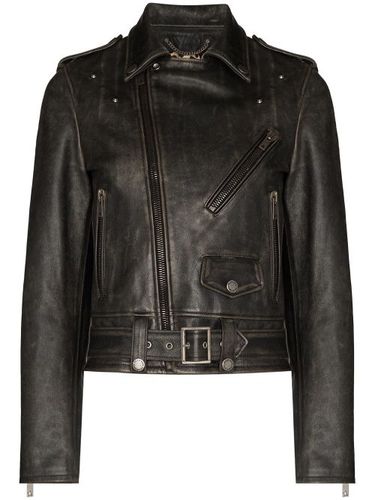 Veste de moto en cuir à effet usé - Golden Goose - Modalova