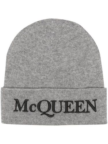 Bonnet nervuré à logo brodé - Alexander McQueen - Modalova