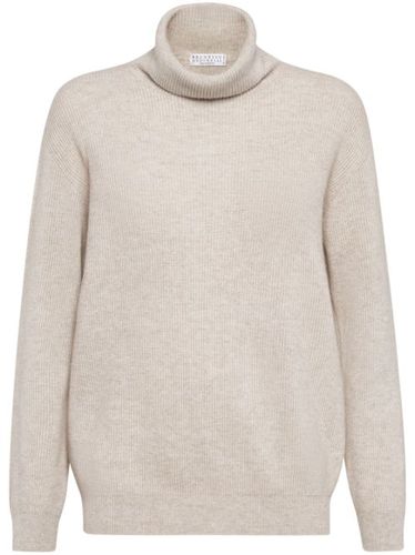 Pull en cachemire nervuré à col roulé - Brunello Cucinelli - Modalova