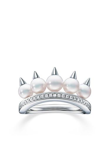 Bague Collection Line Danger Plus en or blanc 18ct pavée de diamants - TASAKI - Modalova