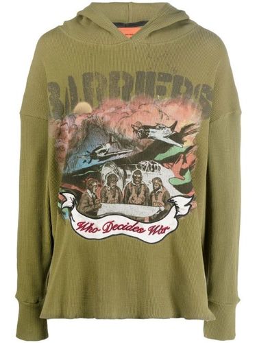 Hoodie imprimé à bords francs - Who Decides War - Modalova