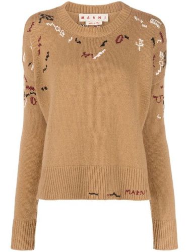 Marni pull à broderies - Marron - Marni - Modalova