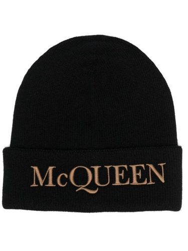 Bonnet nervuré à logo brodé - Alexander McQueen - Modalova