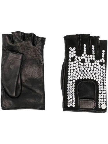 Gants en cuir à ornements en cristal - Philipp Plein - Modalova