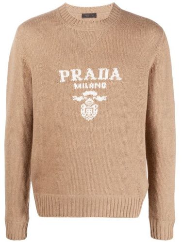 Pull en cachemire mélangé à logo intarsia - Prada - Modalova