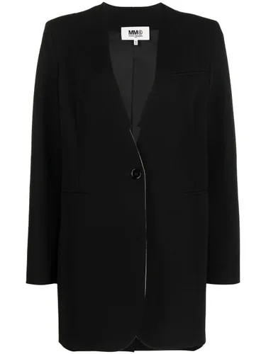 Blazer boutonné à bords francs - MM6 Maison Margiela - Modalova