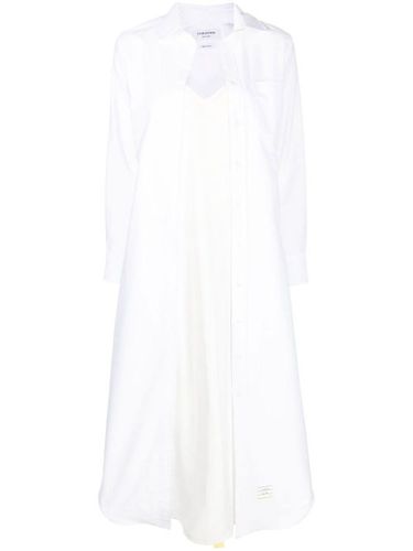 Robe-chemise à détail d'étiquette - Thom Browne - Modalova