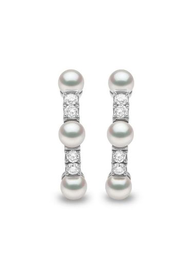 Boucles d'oreilles Eclipse en or blanc 18ct serties de perles d'Akoya et de diamants - Yoko London - Modalova