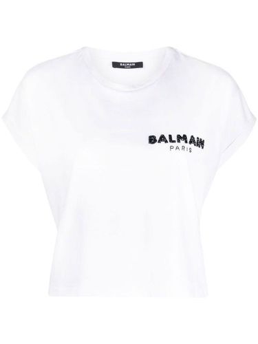 T-shirt à logo brodé de sequins - Balmain - Modalova