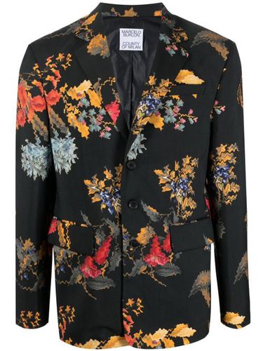 Blazer boutonné à fleurs - Marcelo Burlon County of Milan - Modalova