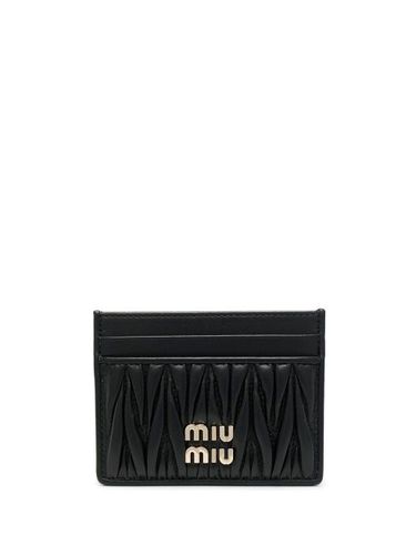 Porte-cartes à effet tressé - Miu Miu - Modalova
