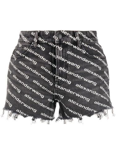 Short en jean Bite à logo imprimé - Alexander Wang - Modalova