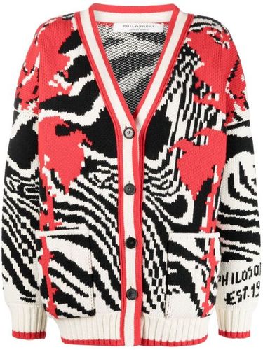 Cardigan en laine vierge à motif zébré - Philosophy Di Lorenzo Serafini - Modalova