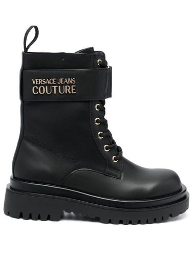 Bottines à plaque logo - Versace Jeans Couture - Modalova