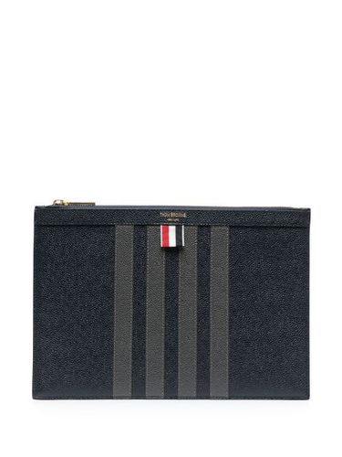 Petit porte-documents à détail 4 bandes signature - Thom Browne - Modalova