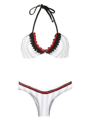 Bikini rayé à détails en crochet - Amir Slama - Modalova