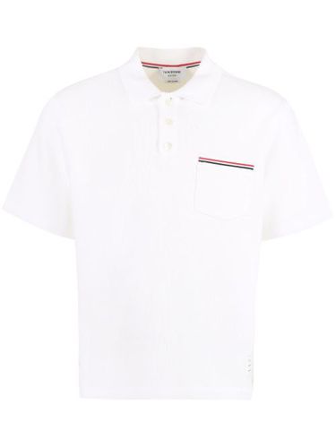 Polo en coton à bande tricolore - Thom Browne - Modalova