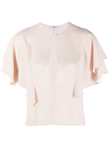 Blouse volantée à col ouverture goutte d'eau - Filippa K - Modalova