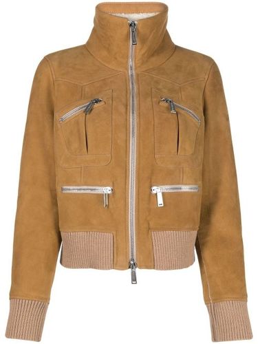 Veste bomber zippée à détails nervurés - DSQUARED2 - Modalova