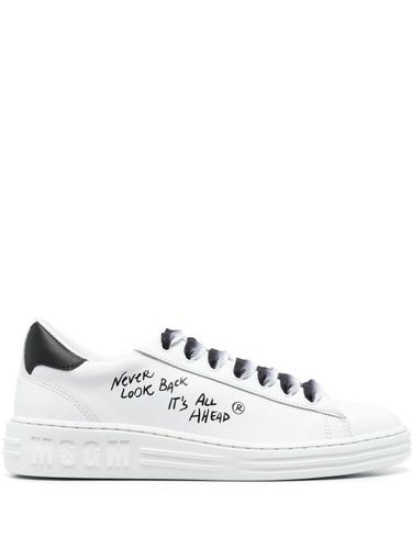 Baskets en cuir à slogan imprimé - MSGM - Modalova