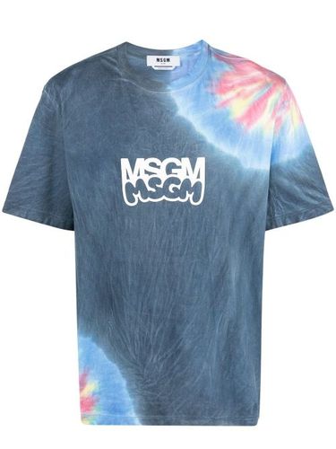 T-shirt tie-dye à logo imprimé - MSGM - Modalova