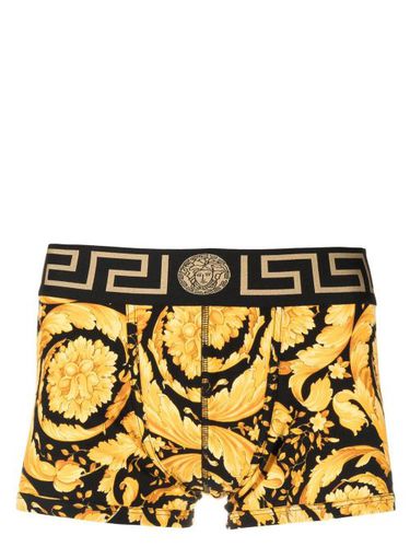 Boxer en coton à imprimé baroque - Versace - Modalova