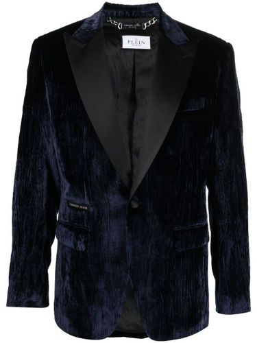 Blazer en velours à simple boutonnage - Philipp Plein - Modalova