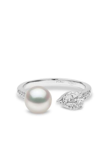 Bague Starlight en or blanc 18ct sertie de perles et de diamants - Yoko London - Modalova
