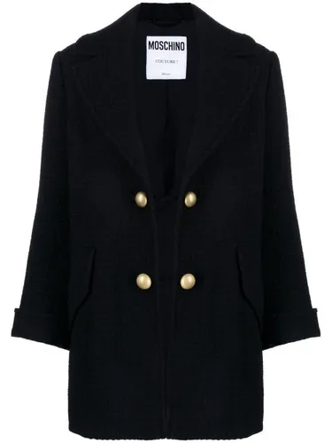 Manteau en laine vierge à design ouvert - Moschino - Modalova