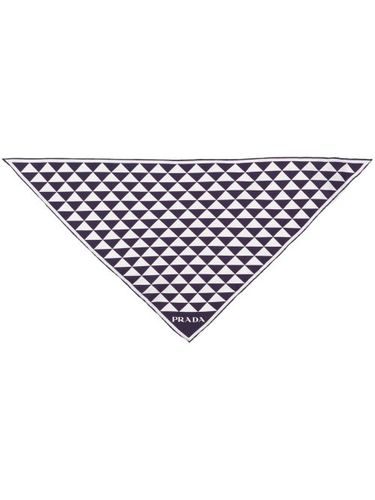 Foulard en soie à motif géométrique - Prada - Modalova